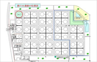 当基地内の静川8遺跡の位置